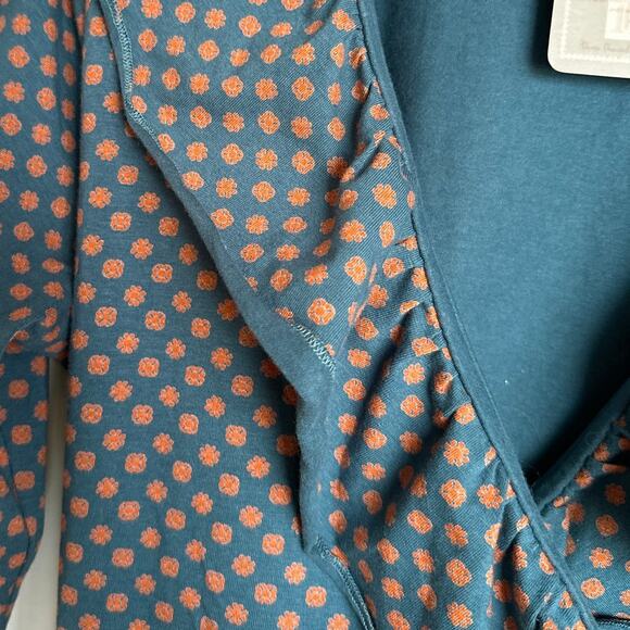 Matilda Jean Women's Teal and Orange Reunion Wrap Ruffle Dress, Size XL, NWT - Picture 4 of 6